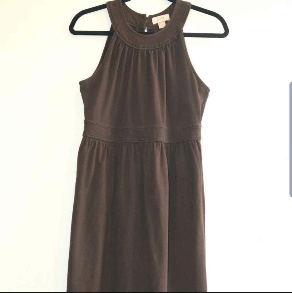 Ann Taylor Loft Casual Dress - A-Line: Brown Solid